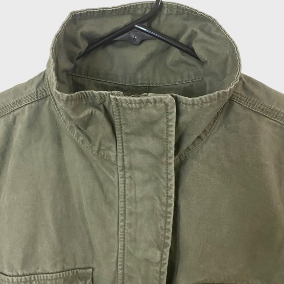 Madewell Surplus Jacket Women's Small Army Green Utility Full-Zip Long-Sleeve - Picture 5 of 14